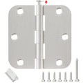 Door Hinges Brushed Nickel 48 Pack 3.5 Inch Rounded 5/8" Radius - color: Brushed Nickel, size: 48 Pack