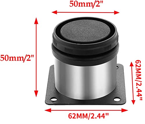 4 Pack Furniture Leg Set, 2" Dia 2" H Adjustable - size: 2 Inch