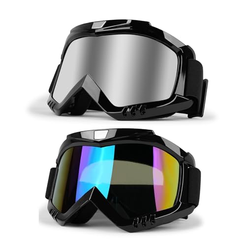 Professional Motorcycle Motocross Goggles Men & Women ATV Dirt Bike Goggles - color: Sliver Lens+color Lens