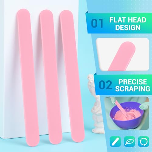 Gartful 6PCS Large Silicone Stir Sticks, Reusable Epoxy Resin Stir Sticks for Resin Mixing, Paint, Making Glitter Tumblers Cups, Arts, Crafts, Facial Mask Stirring Rods, 6.3" Long, Pink - color: Pink, size: Medium