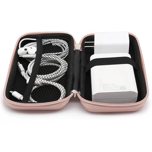 iMangoo Travel Essential Electronics Organizer Charger Case Carrying Pouch - color: Rose Gold, size: Small