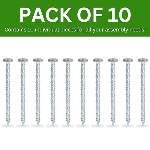 Spare Hardware Parts Replacement for IKEA Furniture Screw Chipboard Flat TRX Screw - Part #108363 | Chipboard Screw M4.0-1.8×50 Full Thread with PZD2 Recess | Pack of 10 - size: 108363