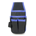 Small Canvas Tool Pouch with Adjustable Belt for Electricians, Carpenters, and Mechanics, 6-Pocket Tool Organizer Utility Tool Belt with Handy Hanging Loop, 5x10 Inch - color: blue black-1pcs
