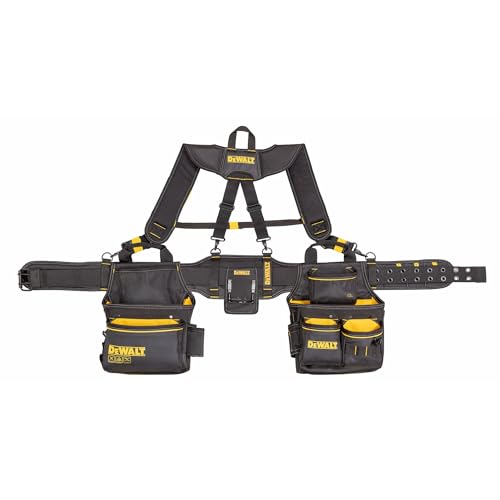DEWALT Professional Tool Belt Organizer With Suspenders and 25 Pockets, Heavy Duty Construction (DWST540602) - size: One Size, style: Tool Rig w/Suspenders