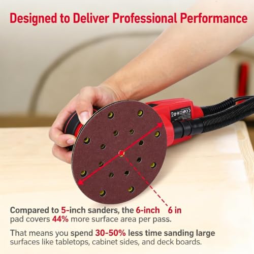 Electric Random Orbital Sander, PioneerWorks Brushless Motor Palm Sander
