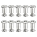 PATIKIL Hex Chicago Screws, 10 Set Binding Screw Posts M8 x 15 mm Connecting Hex Drive Socket Cap Bolt Nuts for Scrapbook Leather Belt Album Photo Furniture Repair, Silver - size: M8 x 15