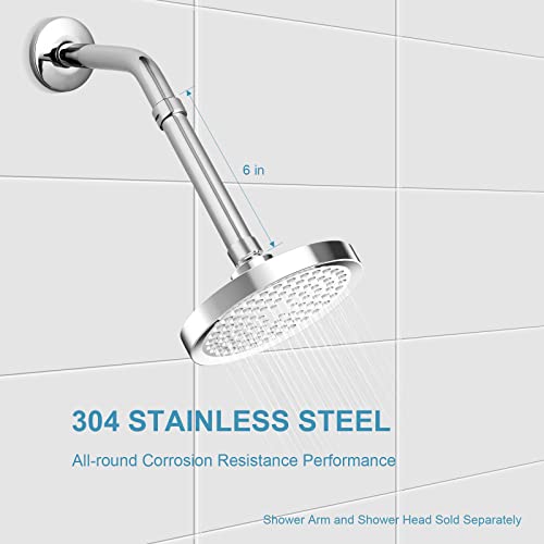 OFFO Shower Head Extension Arm, Shower Arm Extension Shower Head Extender Made of 304 Stainless Steel Shower Pipe Extension, Chrome 6 in - color: Chrome, style: 6 in