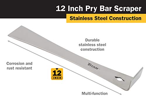 Titan 11511 12-Inch Stainless Steel Pry Bar Scraper - size: 12"