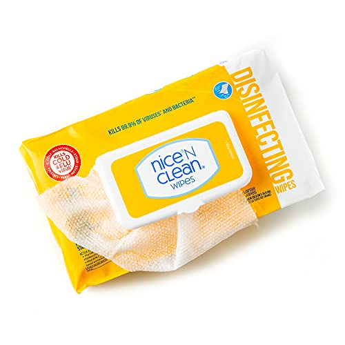 Nice 'N Clean Disinfecting Surface Wipes 72ct | Cleans & Disinfects Home & Kitchen Surfaces | Lemon Scent - size: 72 Count (Pack of 1)
