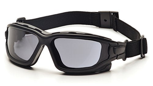 PYRAMEX I-Force Sporty Dual Pane Anti-Fog Goggle, Black Frame/Clear Anti-Fog Lens - color: Gray H2x Anti-fog Lens/ Black Frame