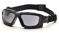 PYRAMEX I-Force Sporty Dual Pane Anti-Fog Goggle, Black Frame/Clear Anti-Fog Lens - color: Gray H2x Anti-fog Lens/ Black Frame