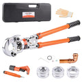 HZLZRZ Copper Pipe Crimping Tool Kit, 3 Die Set for 1/2" 3/4" 1" Pipes, Pro Press Style Crimper with Pipe Cutter, Handheld Pipe Crimper Tool for Plumbing (MCT-1632)