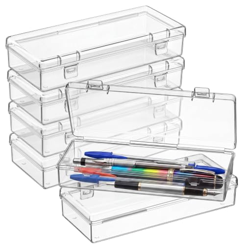 Jetec 6 Pieces Small Clear Plastic Storage Box, 6.1 x 2.6 x 1.2 Inch - size: 6.1 x 2.6 x 1.2 Inch