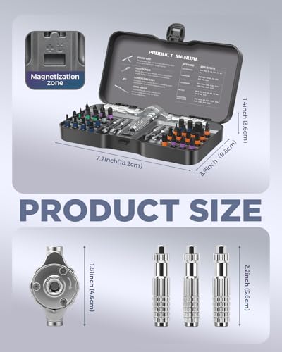 40 in 1 Ratchet Screwdriver Set, Magnetic Ratchet Screwdriver, S2 Steel Bit - size: 40 in 1