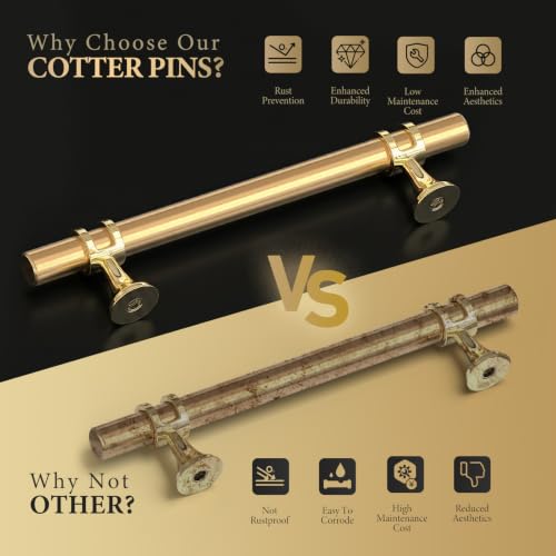 Haliwu 10 Pack 3 Inch Gold Cabinet Handles | 76mm Hole Center, Solid Aluminum and Zinc Alloy, Kitchen Pulls Hardware for Bathroom Drawer Dresser - color: Gold, size: 3-inch (76mm) hole spacing