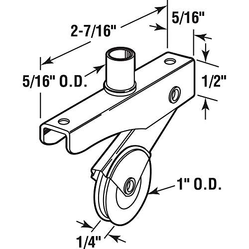 Slide-Co 111872 1 In. Steel Screen Door Roller (2 Pack)