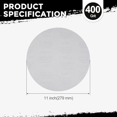 50Pcs Sanding Discs 11In 400Grit Hook and Loop Sandpapers White - color: White, size: 11 Inch(400 Grit)