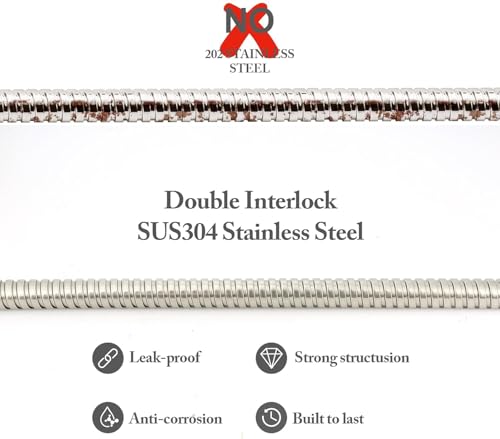 69 Inch Shower Hose Replacement, Stainless Steel, Brushed Nickel - color: 69''-Brushed Nickel