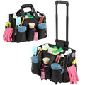 Housolution Rolling Cleaning Caddy Bag with Wheels, Black - color: Black, size: Medium