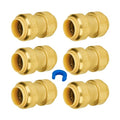 SUNGATOR 6-Pack Straight Coupling, 3/4 Inch Push PEX Fittings, Brass - color: Brass Coupling, 6 Pack, size: 3/4 Inch
