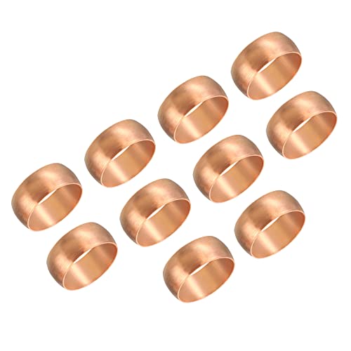 PATIKIL 15mm Tube OD Compression Sleeves Ferrules, 5 Pack Copper Ferrule Fitting Compression Fitting Assortment Kit for Air Water Gas - size: 15mm