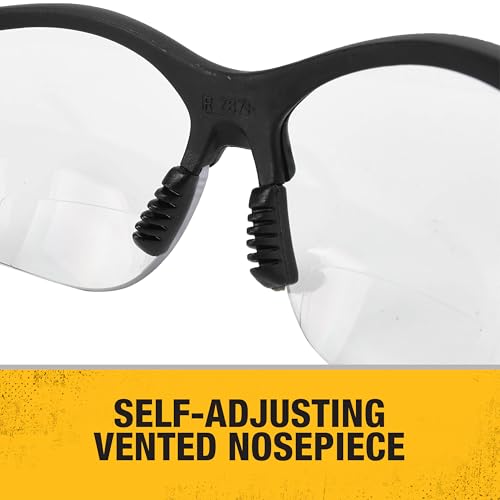 DEWALT DPG59 High Performance Safety Glasses with Clear Lens, 1.0 Diopter - size: Rx-Bifocal 1.0
