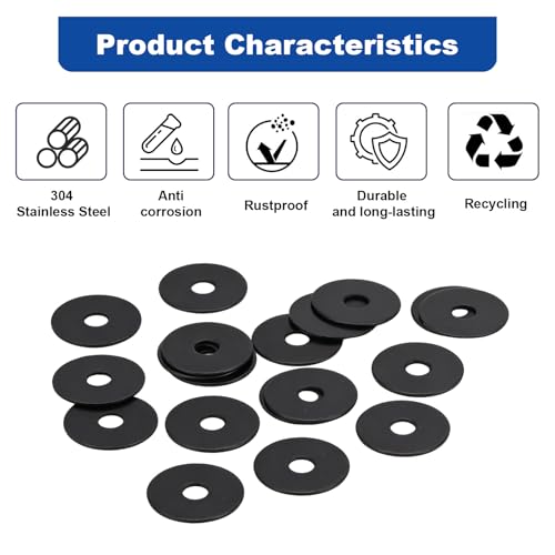 ZQZ 1/4 x 1 Stainless Steel Flat Washers, 100PCS Fender Washer 1" OD - size: B-1/4" x 1"-100 Pieces