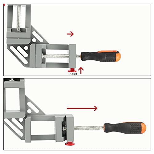 HOIGON 2 Pack Double Handle Corner Clamp, 90 Degree Right Angle Corner Clamp with Adjustable Swing Jaw Aluminum Alloy for Woodworking, Welding, Framing - size: 2 PCS