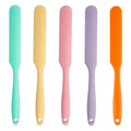 5 Pcs Silicone Jar Spatula Set, Sourdough Spatula, Long Handle Thin Spatulas for Baking, Cake Icing, Butter Cream Spreading, Jam Scraping (Purple, Pink, Green, Yellow, Orange) - color: Purple, Pink, Green, Yellow, Orange