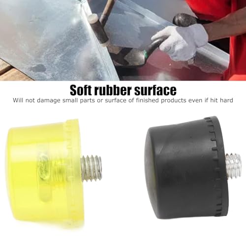 Replacement Mallet Head Tips Rubber Hammer 4 Pcs Yellow Black Plastic Set (Φ40mm)