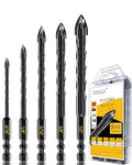 5Pcs Cross-Tip Masonry Drill Bit Set & Concrete Drill Bit Set, 3/16"-1/2" - size: 5 pcs 3/16"-1/2" Masonry Drill Bits