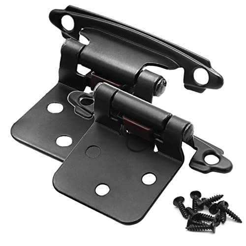 50 Pack (25 Pairs) Overlay Self Closing Cabinet Hinges Matte Black - color: Black, size: 50 Pack (25 Pairs)