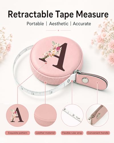 Maicican Retractable Tape Measure, Pink Leather Sewing Measuring Tape, A - color: Tape Measure-Pink A