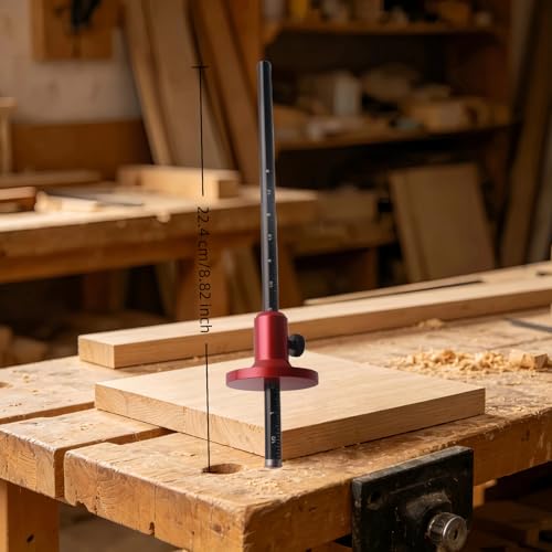 Precision Woodworking Marking Gauge - Aluminum Alloy, Dual Inch & MM Scale for Perfect Parallel Lines, Mortise Measurement & Crafting, Woodworking Tools