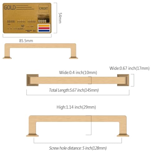 Amerdeco 10 Pack Champagne Bronze Cabinet Pulls 5 Inch(128MM) Hole Centers Kitchen Cabinet Handles Cabinet Hardware Kitchen Handles for Cabinets Cupboard Handles Drawer Pulls ZH0019 - color: Champagne Bronze, size: 5" Hole Center