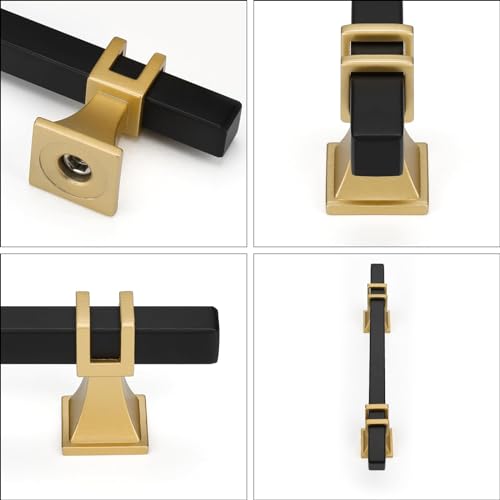 10 Pack 4 Inch Black and Gold Cabinet Pulls Black and Gold Cabinet Handles Kitchen Cabinet Pulls Dresser Drawer Pulls Kitchen Cabinet Hardware - color: Black & Matte Gold, size: 4 inch (102mm) Hole Center Pull