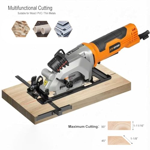 4.8A Power Circular Saw Corded,4000RPM Laser Guide 45° Max Angle - style: Corded circular saw