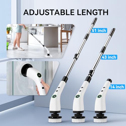 Electric Bathroom Cleaning Brush Cordless Shower Scrubber SD-CTB01 - color: White and Black
