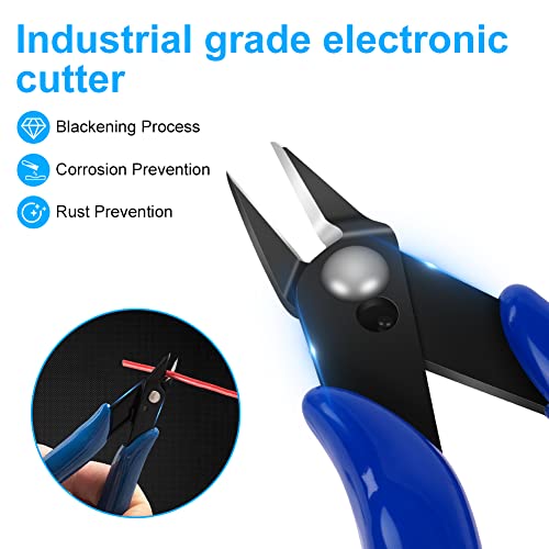 Ainiv Wire Cutters, Spring-loaded Side Cutters Flush Cutters, Diagonal Cutters Precision Side Cutters, Diagonal Cutting Pliers in CRV Steel, Heavy Duty Cutting Pliers for Electrical, Homes - color: Wire Cutter-1pcs, size: 1pc