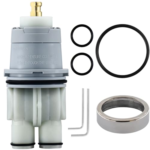 RP46074 Shower Cartridge, Compatible with Delta 13/14 Series Shower Faucet, Replacement Monitor MultiChoice Cartridge, Single Handle Universal Shower Cartridge Repair Assembly with RP22734 Bonnet Nut - style: RP46074+RP22734 Bonnet Nut