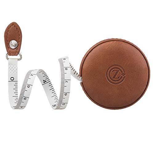 Sewing Tape Measure, Medical Body Cloth Tailor Craft Dieting Measuring Tape, 60 Inch/1.5M Dual Sided Retractable Ruler with Push Button Round - color: Brown 1 pack