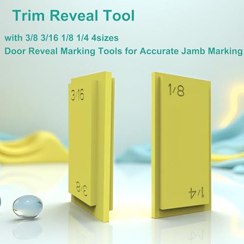 4-in-1 Trim Reveal Tool - 1/8", 3/16", 1/4", 3/8" Carpentry Tools for Marking Gauge Door Carpentry & Woodworking Accessories for Accurate Jamb Marking(Yellow) - size: 4in1 yellow
