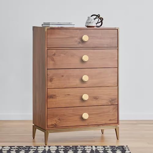 10 Pack Brushed Gold Knurled Cabinet Knobs Round Drawer Pulls - color: Brushed Gold