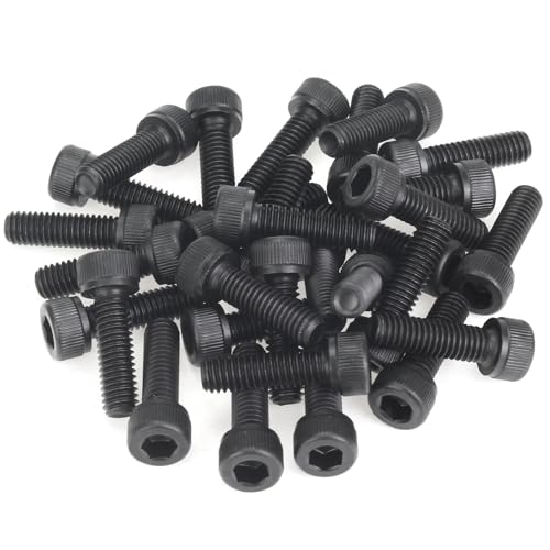 35 Pieces M6 x 20mm Socket Head Cap Screws, Thread Pitch 1.0mm, Sutemribor M6 Black Screws, 12.9 Grade Alloy Steel, Black Oxide Finish, Fully Threaded - size: M6 x 20mm, style: Socket Head
