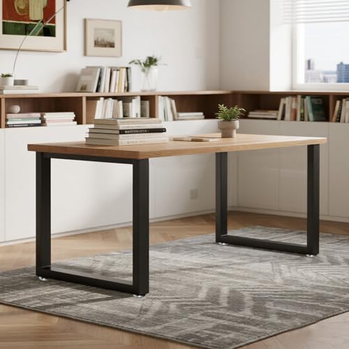 Metal Table Legs 28''Hight 24'' Wide with Adjustable Protector Feet, Industrial & Rustic Style Heavy Duty Metal Furniture Legs for DIY Dinning Table Coffee Table Modern Desks, Rectangle Shape, Black - size: H28" × W24" Square