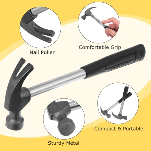 Toyvian 5 Pcs Mini Claw Hammer Set Small Hammer for Seamless Nails Portable Hand Tool for Home Repairs Picture Hanging Diy Crafts Car Maintenance 6.69 X 2.55 X 0.59 in