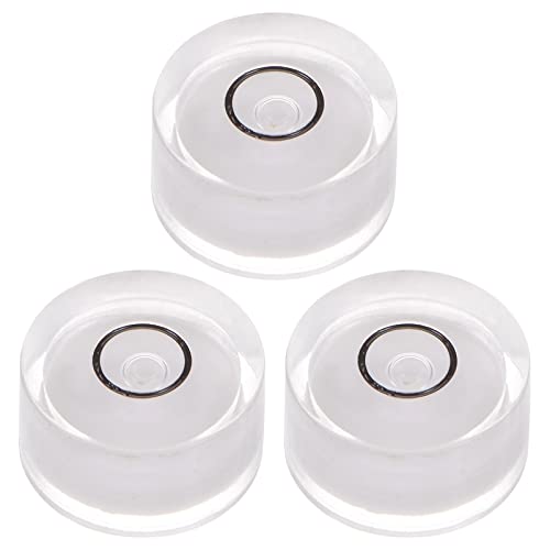 HARFINGTON 3pcs Round Bubble Level 15x8mm Mini Circular Bullseye Spirit Levels for Leveling Camera Tripod Telescope Workshop Turntable Pictures Frame, White - color: White (Black Circle), size: 15x8mm