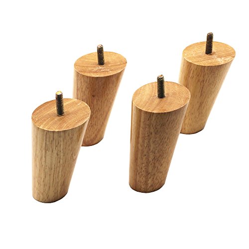 Solid Wood Replacement Furniture Sofa Couch Legs 4 inch Heavy Duty Set of 4 | Slant Wooden legs for Couch Sofa Chair Ottoman Loveseat Coffee Table Cabinet Furniture Replacement - color: Slant- Set of 4, size: 4"