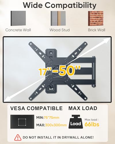 FORGING MOUNT Corner TV Wall Mount Full Motion TV Mount for 17-50 inch TVs - size: Fits 17-50'' TVs