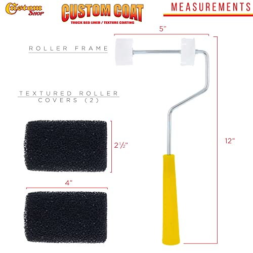Custom Shop Paint Roller Frame 2-4" x 1/4" Textured Bed Liner Roller Covers
